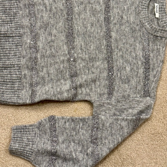 Splendid Grey Sequin Stripe Sweater. Size small. - Picture 3 of 5